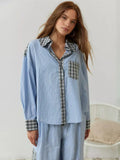 Elena™ | Pijama de cuadros con camisa abotonada y pantalón
