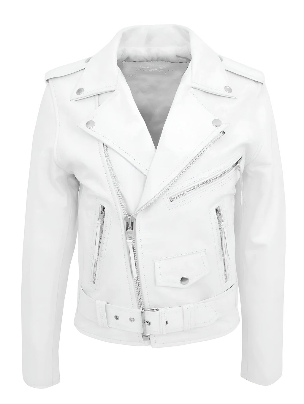 Sean™ | Cazadora biker de piel con cremallera asimétrica