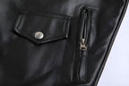 Sean™ | Cazadora biker de piel con cremallera asimétrica