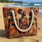 Cora™ | Bolso tote de playa artesanal con asas de cuerda