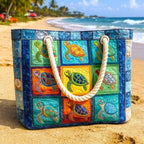 Cora™ | Bolso tote de playa artesanal con asas de cuerda
