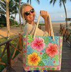 Cora™ | Bolso tote de playa artesanal con asas de cuerda