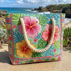 Cora™ | Bolso tote de playa artesanal con asas de cuerda