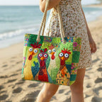 Cora™ | Bolso tote de playa artesanal con asas de cuerda