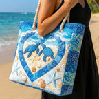 Cora™ | Bolso tote de playa artesanal con asas de cuerda