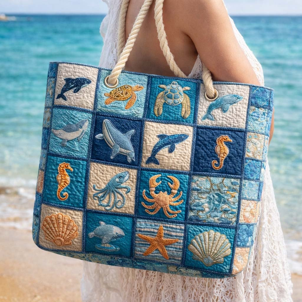 Cora™ | Bolso tote de playa artesanal con asas de cuerda