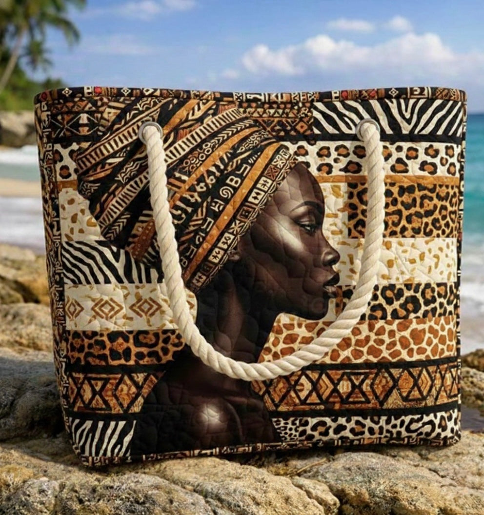 Cora™ | Bolso tote de playa artesanal con asas de cuerda