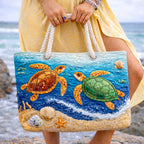 Cora™ | Bolso tote de playa artesanal con asas de cuerda