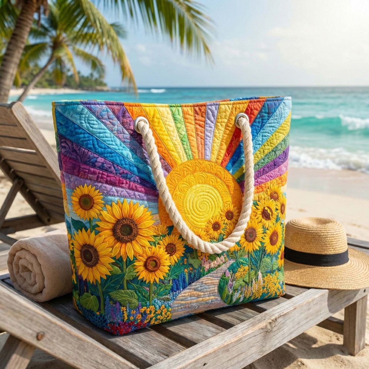 Cora™ | Bolso tote de playa artesanal con asas de cuerda