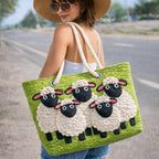 Cora™ | Bolso tote de playa artesanal con asas de cuerda