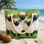 Cora™ | Bolso tote de playa artesanal con asas de cuerda