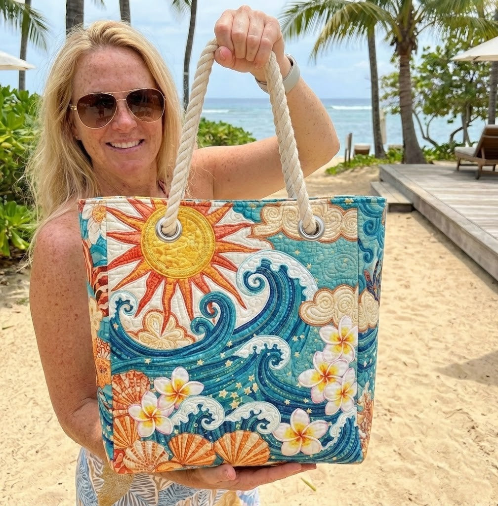 Cora™ | Bolso tote de playa artesanal con asas de cuerda