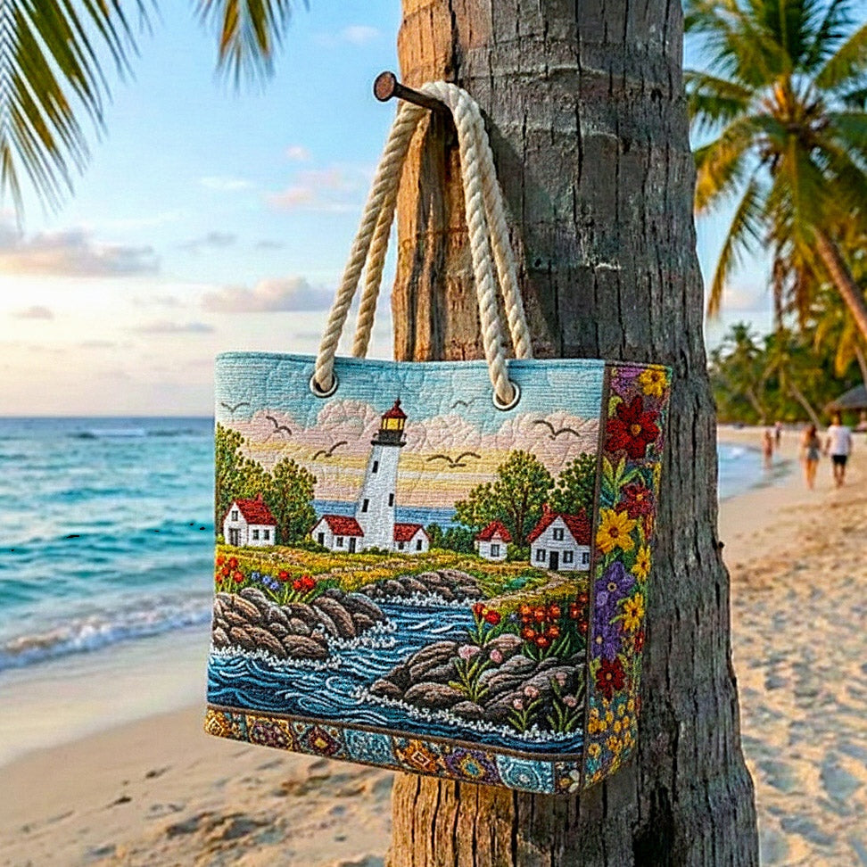 Cora™ | Bolso tote de playa artesanal con asas de cuerda