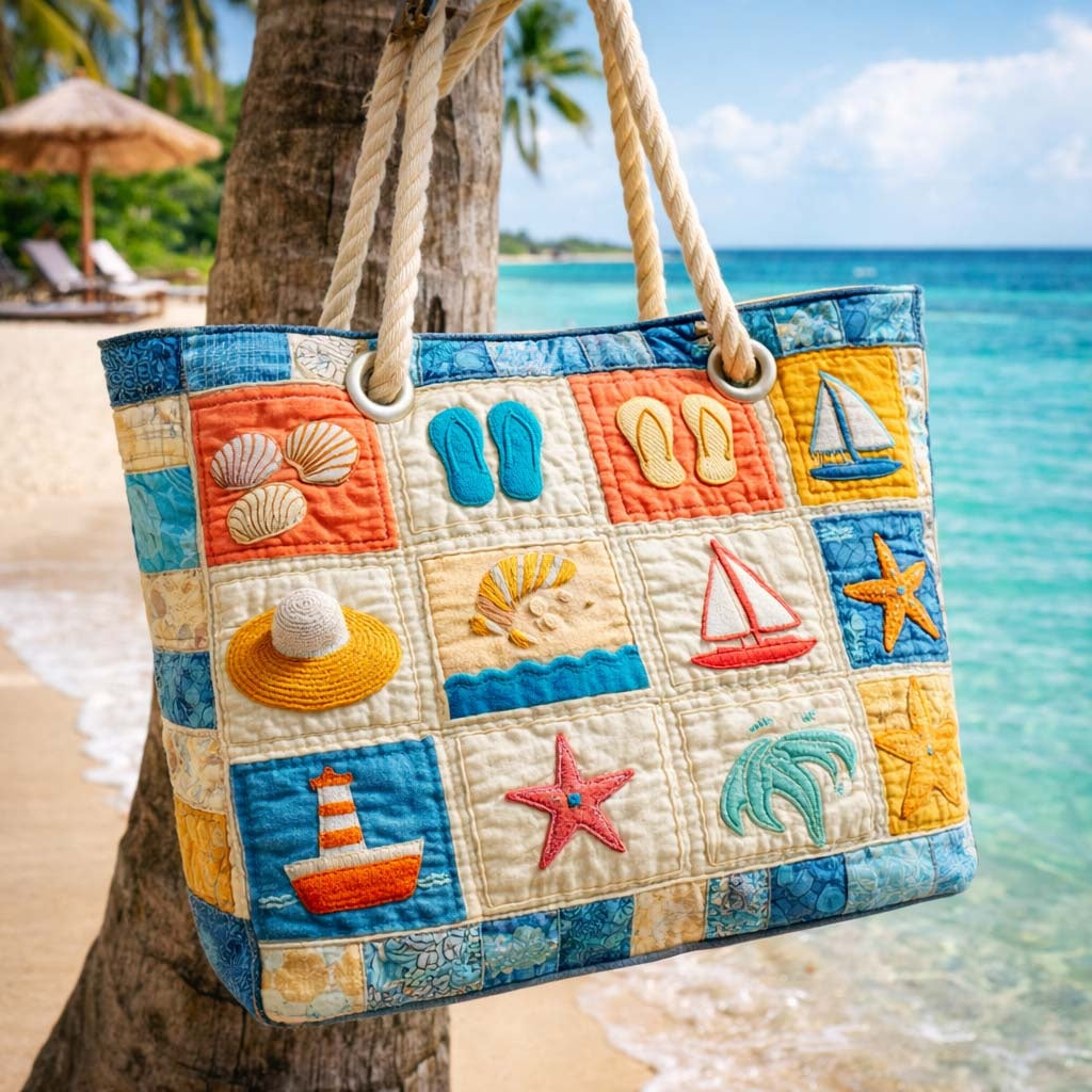Cora™ | Bolso tote de playa artesanal con asas de cuerda