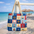Cora™ | Bolso tote de playa artesanal con asas de cuerda