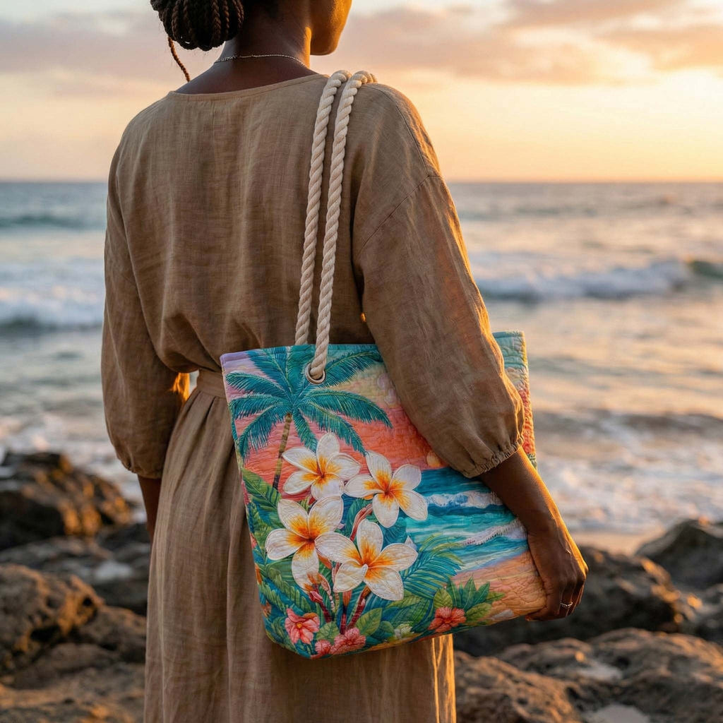 Cora™ | Bolso tote de playa artesanal con asas de cuerda