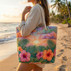 Cora™ | Bolso tote de playa artesanal con asas de cuerda
