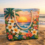 Cora™ | Bolso tote de playa artesanal con asas de cuerda