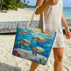 Cora™ | Bolso tote de playa artesanal con asas de cuerda