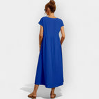 Vivian™ | Vestido midi casual con bolsillos y manga corta