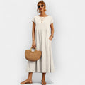 Vivian™ | Vestido midi casual con bolsillos y manga corta