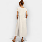 Vivian™ | Vestido midi casual con bolsillos y manga corta