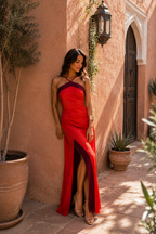 Vestido largo halter con abertura - vista 7