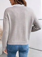 María - Jersey elegante de punto con cuello de encaje - vista 7