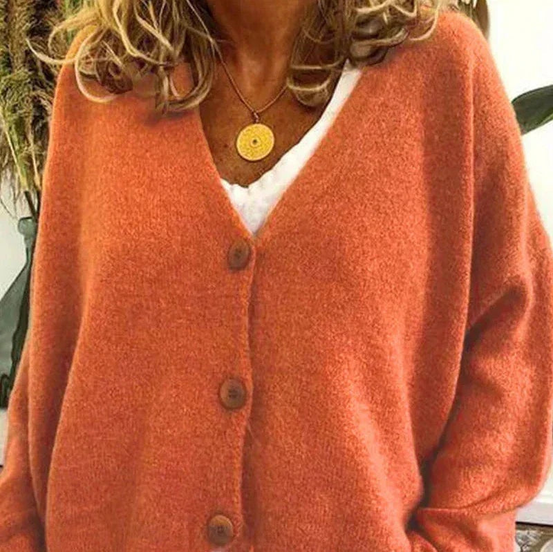 Ellie™ | Jersey de punto fino con escote en V y botones