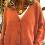 Ellie™ | Jersey de punto fino con escote en V y botones