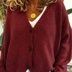 Ellie™ | Jersey de punto fino con escote en V y botones