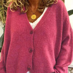 Ellie™ | Jersey de punto fino con escote en V y botones