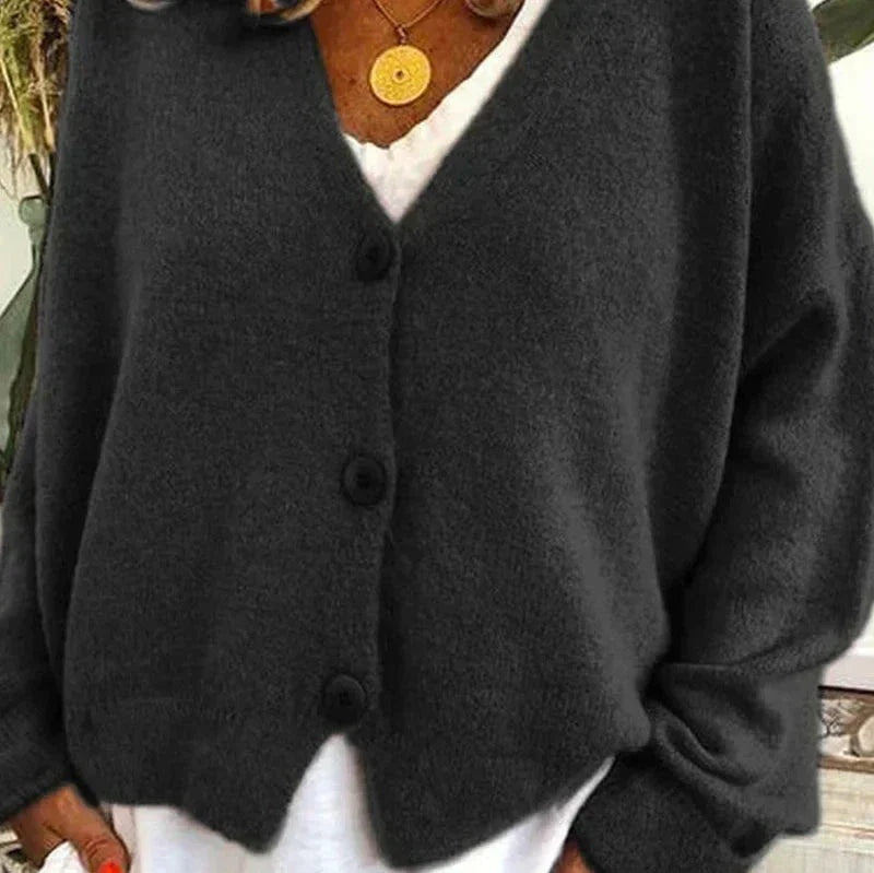 Ellie™ | Jersey de punto fino con escote en V y botones