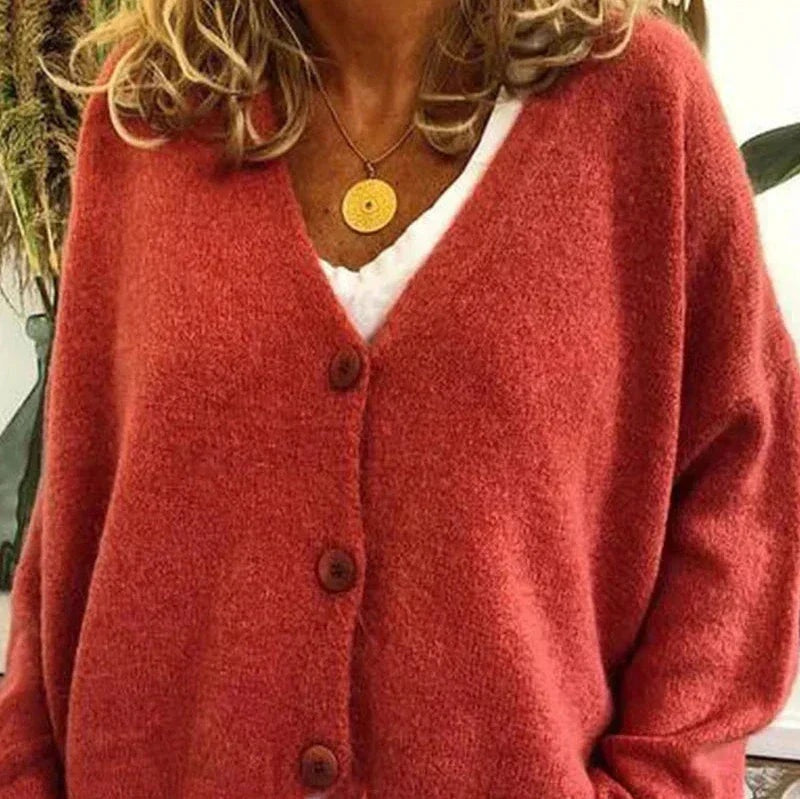 Ellie™ | Jersey de punto fino con escote en V y botones
