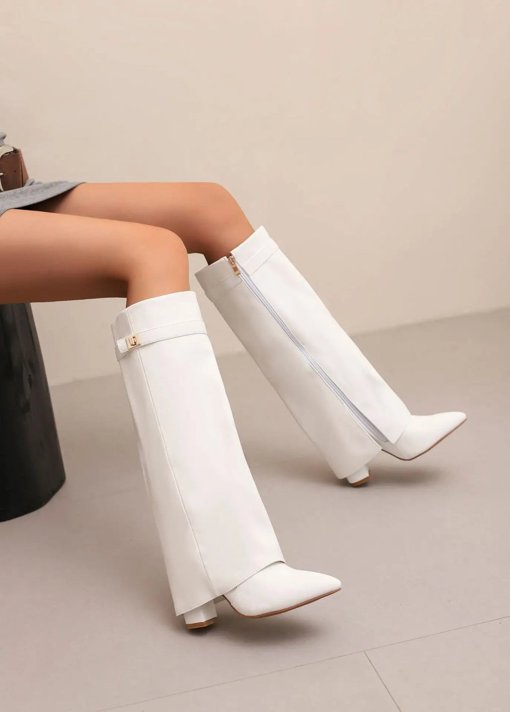 Natalia™ | Botas altas de ante hasta el muslo con hebilla