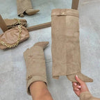 Natalia™ | Botas altas de ante hasta el muslo con hebilla