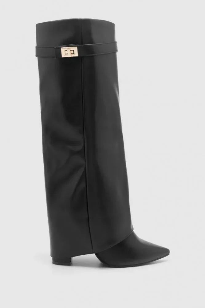 Natalia™ | Botas altas de ante hasta el muslo con hebilla