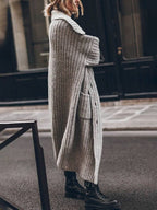 Aurora™ | Chaqueta de punto larga oversize con solapa y bolsillos