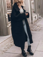 Aurora™ | Chaqueta de punto larga oversize con solapa y bolsillos