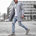 Dylan™ | Abrigo largo de paño slim fit con cuello mao