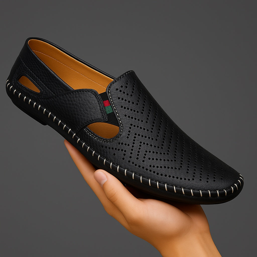Felix™ | Mocasines de piel perforada sin cordones