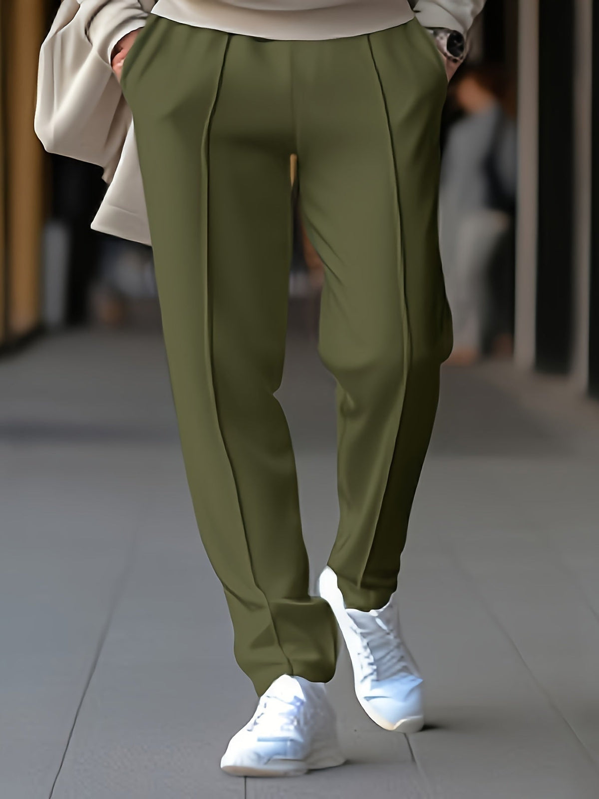 Oliver™ | Pantalón chino con pinzas slim fit elástico