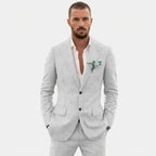 Ethan™ | Traje de lino de corte relajado con solapa clásica