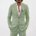 Ethan™ | Traje de lino de corte relajado con solapa clásica