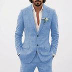Ethan™ | Traje de lino de corte relajado con solapa clásica