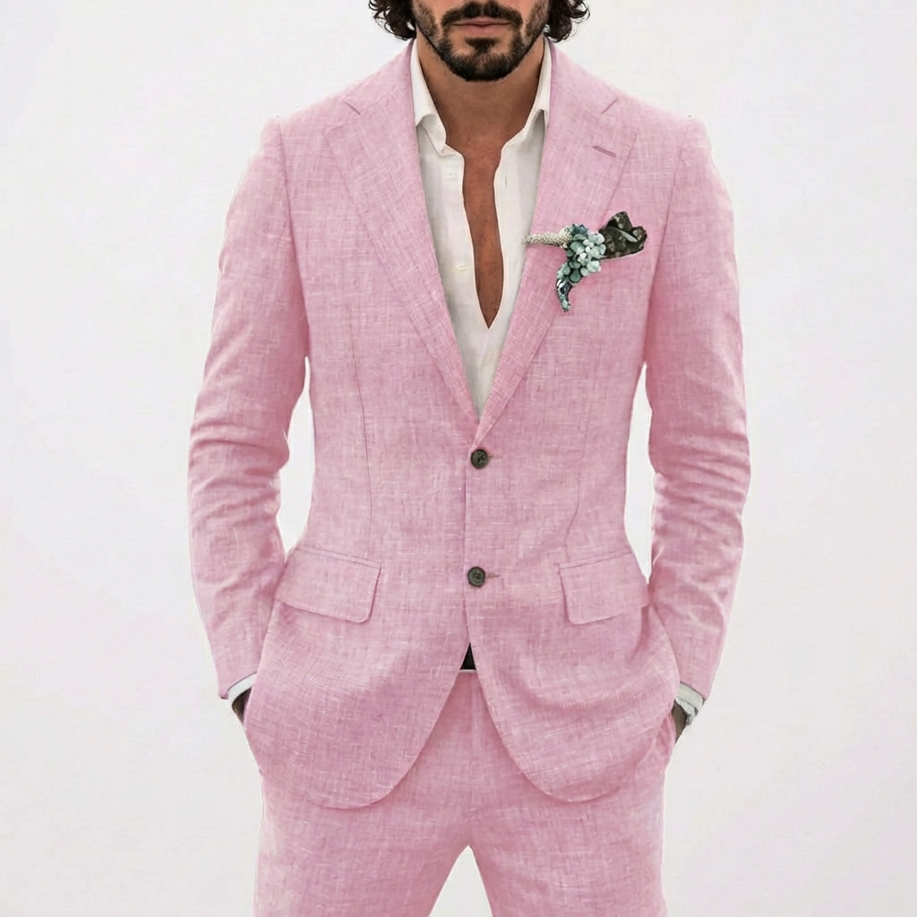 Ethan™ | Traje de lino de corte relajado con solapa clásica