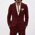 Ethan™ | Traje de lino de corte relajado con solapa clásica