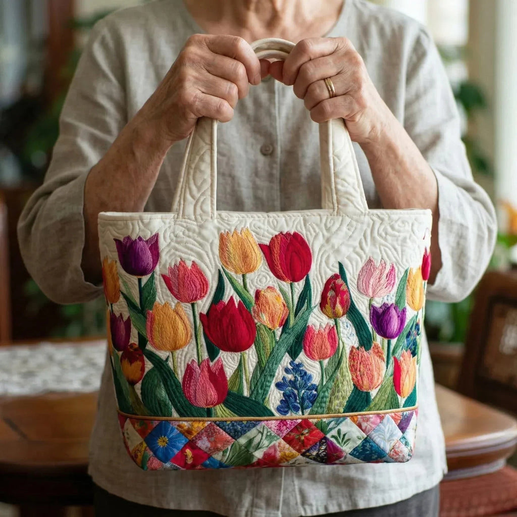 Willow™ | Bolso tote acolchado artesanal con estampado único