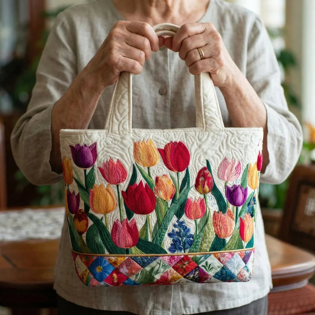 Willow™ | Bolso tote acolchado artesanal con estampado único