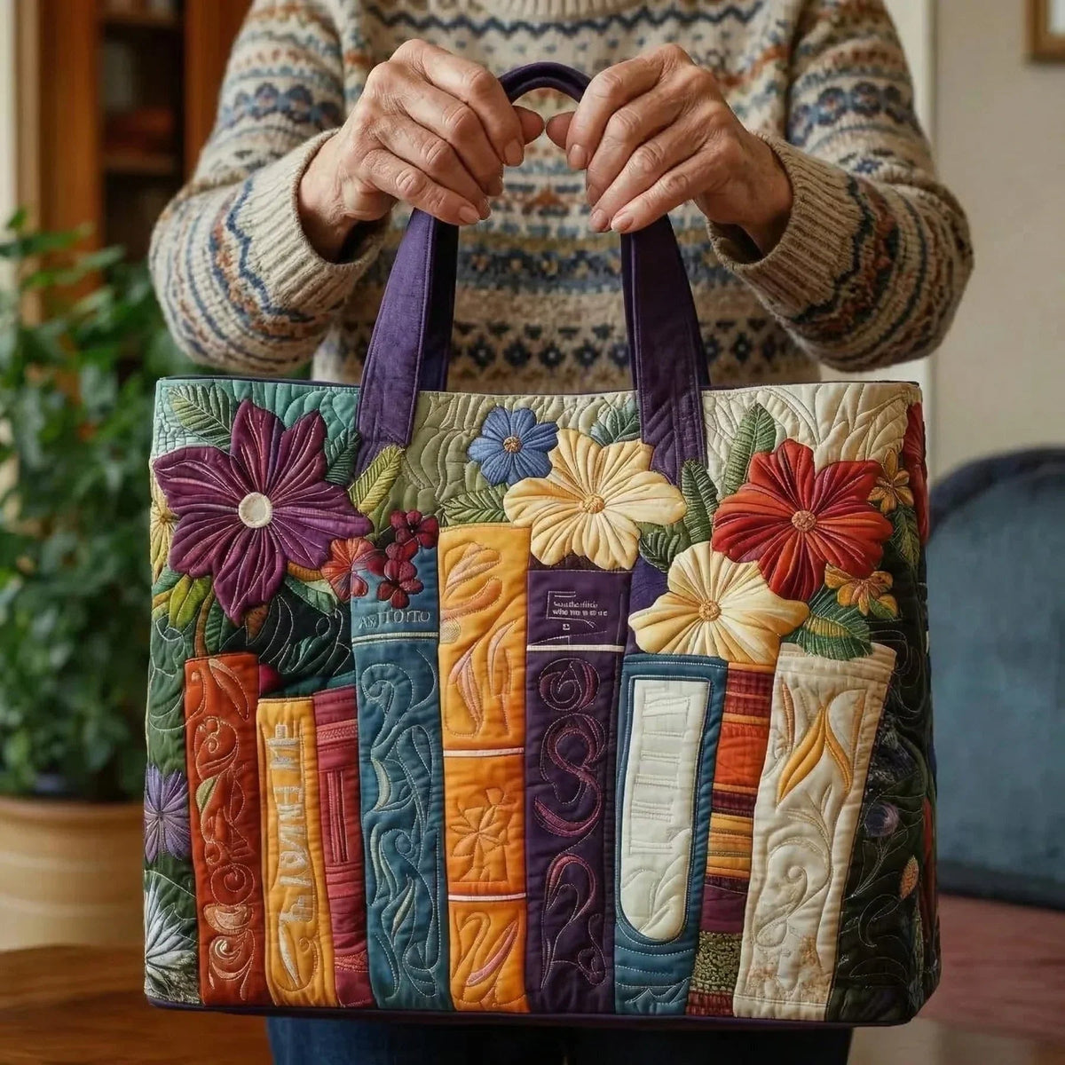 Willow™ | Bolso tote acolchado artesanal con estampado único